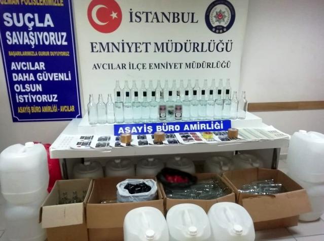 Avcılar’da kaçak içki imalathanesine baskın: 1 gözaltı