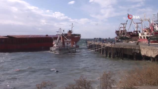 Kartal’da bir gemi battı, başka bir gemi de yatan gemiye yaslandı