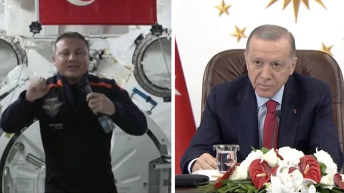 Türk astronot Alper Gezeravcı, uzaydan ilk bağlantısını Cumhurbaşkanı Erdoğan’la yaptı